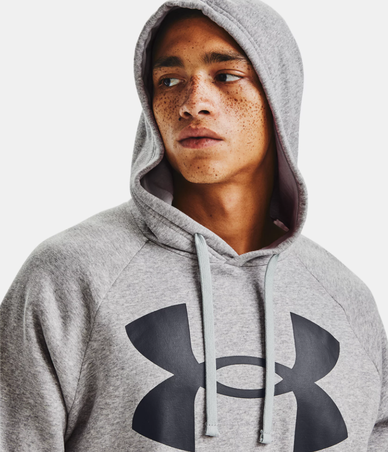 Under Armour Mens Rival Fleece Fitted Hoodie Large Black (001)/Onyx White