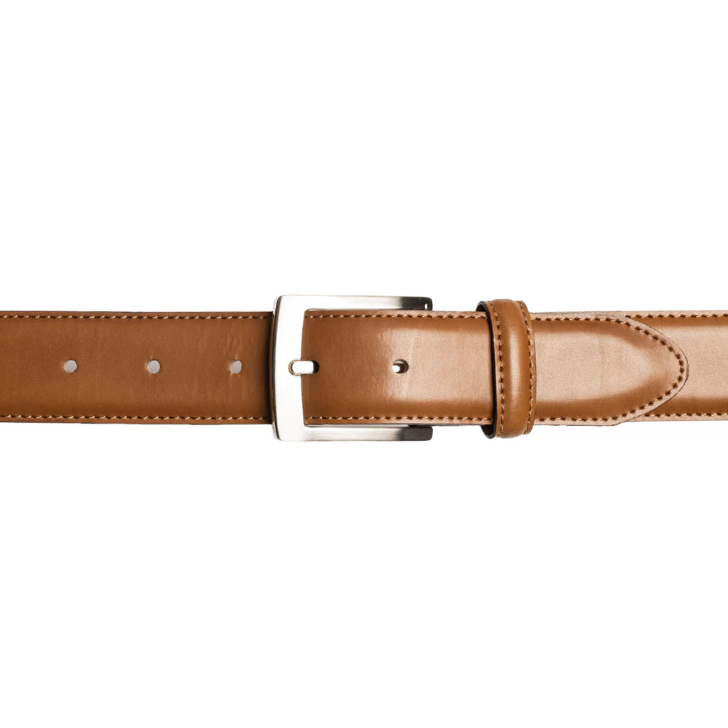 Men's | Custom Leather | 10219-01 | 35mm Basic Stitched Dress Belt | Tan