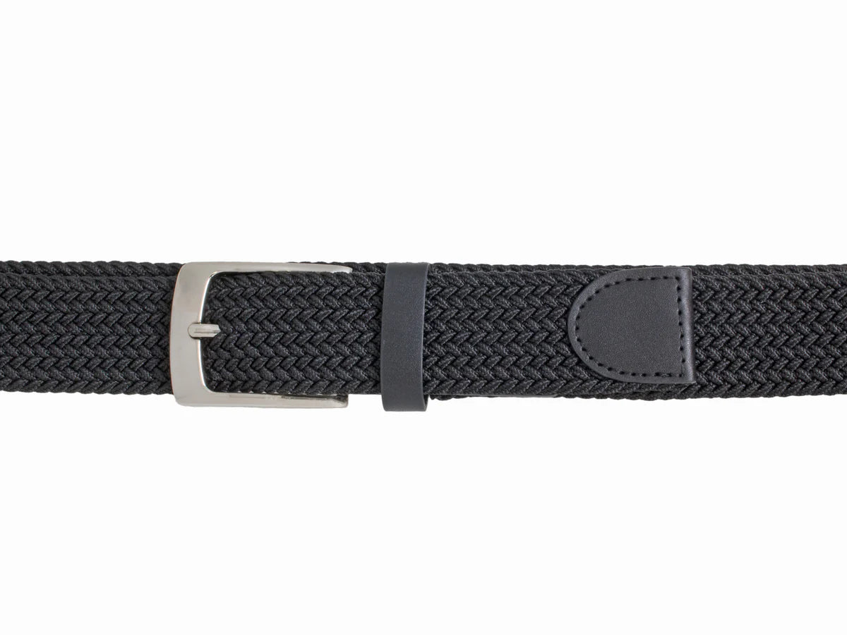 Men's | Custom Leather | 10251 | 35mm Stretch Cotton Woven Belt| Black