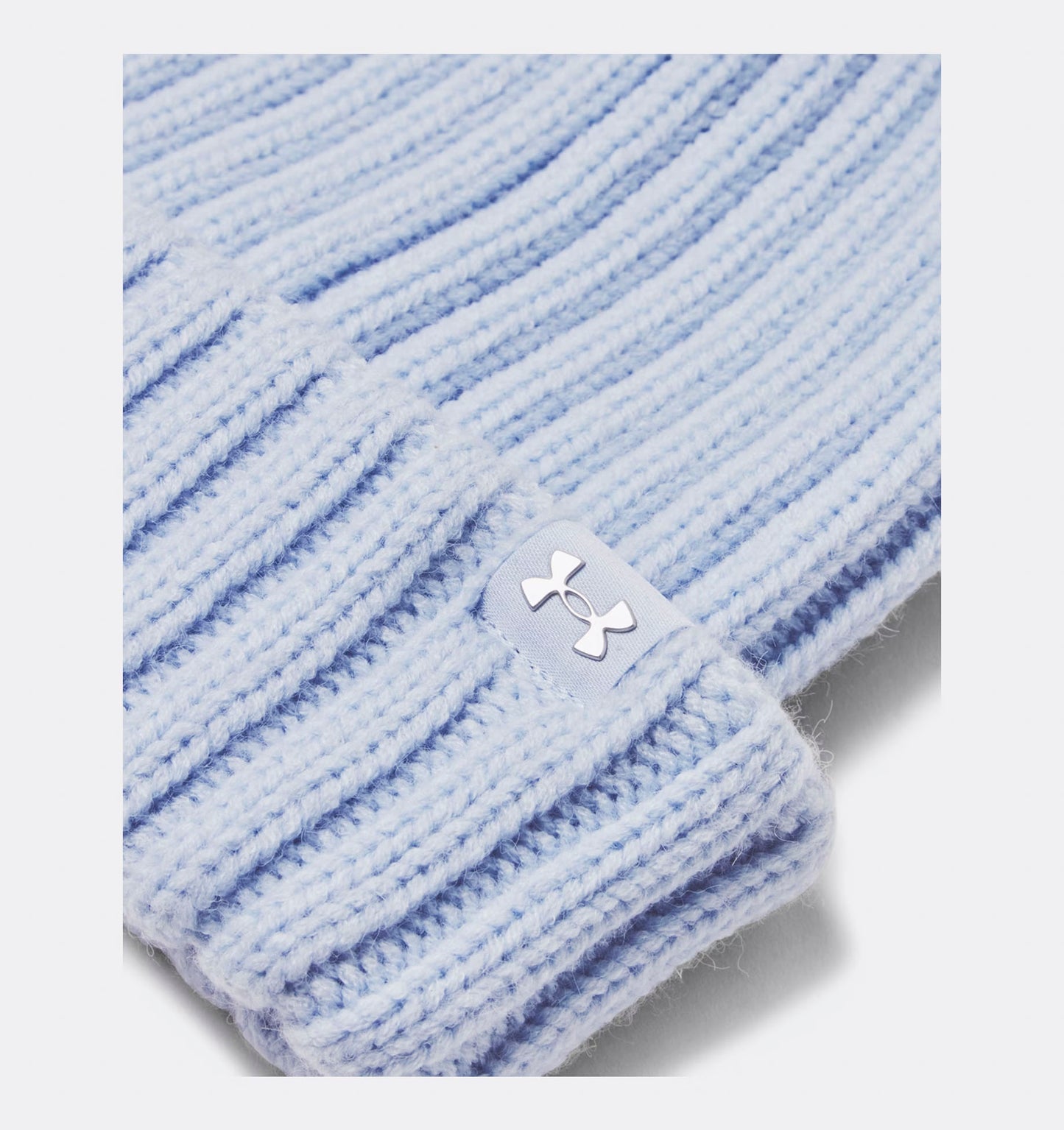 Women's | Under Armour | 1386637-464 | Halftime Pom Beanie | Nimbus Blue / Metallic Silver