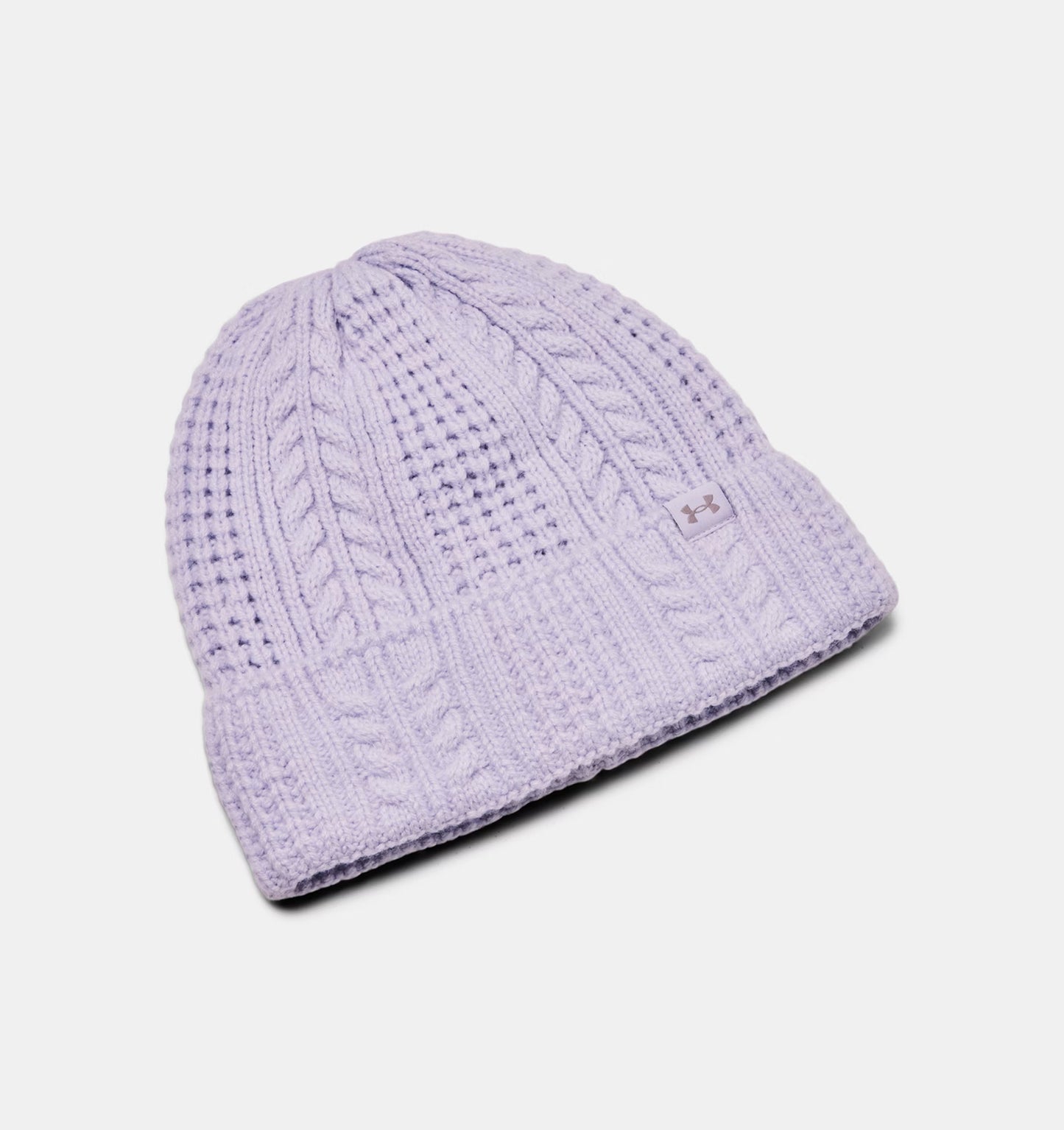 Women's | Under Armour | 1386639-535 | Halftime Cable Knit Beanie | Salt Purple / Tetra Gray