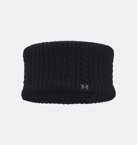 Women's | Under Armour | 1386640-001 | Halftime Cable Knit Headband | Black / Castlerock