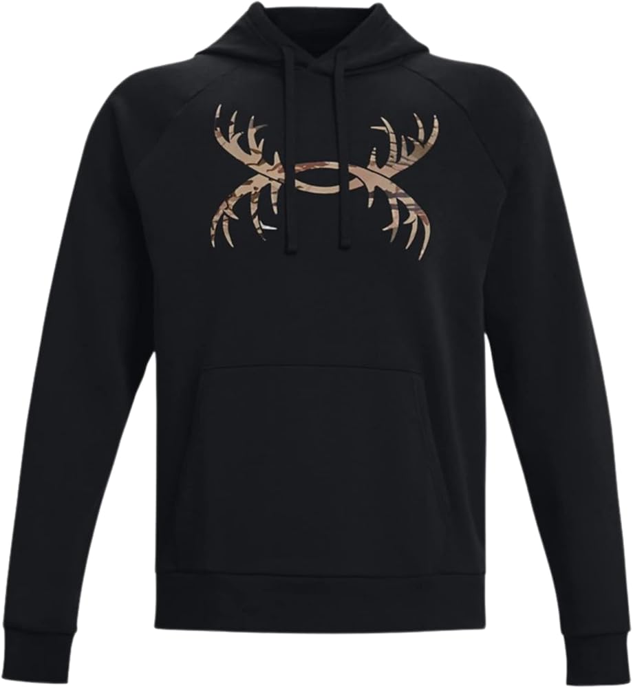 Men s Under Armour 1365679 Rival Fleece Antler Hoodie Black H.R. Lash