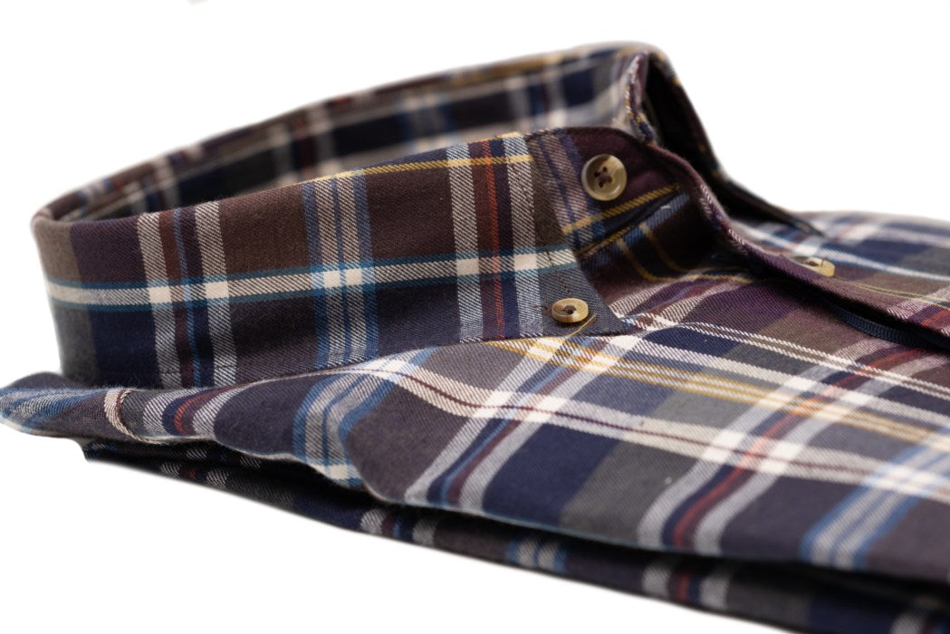 Men's | Viyella | 559421 Z | Tailored Fit Button-Down Collar Sport Shirt | Multi Navy Plum