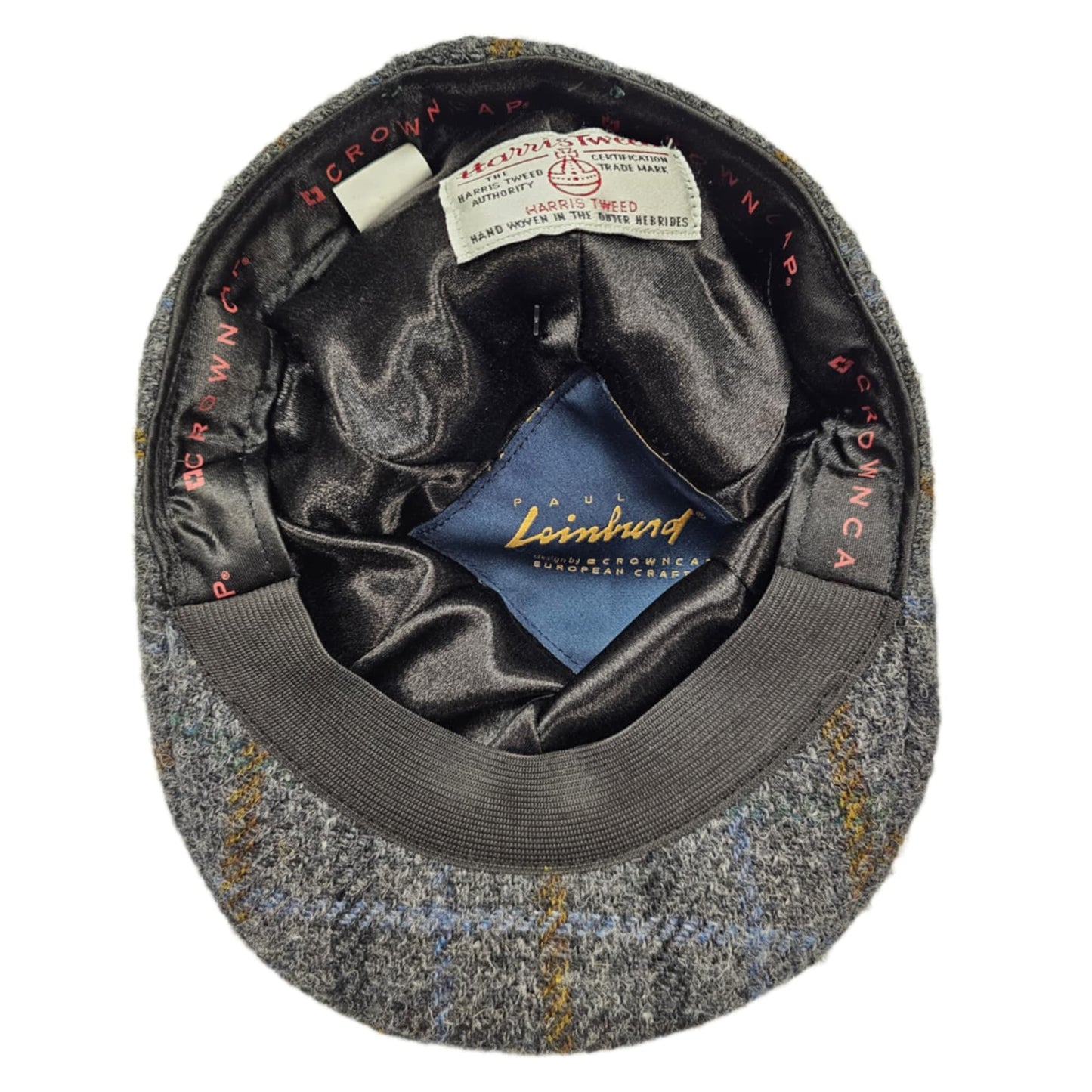 Men's | Crown Cap | 1-46689H | Harris Tweed Flat Cap Ivy | Harris Blue