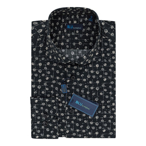 Men's | Blu by Polifroni | B2449252-99 | Sport Shirt | Black / Chalk