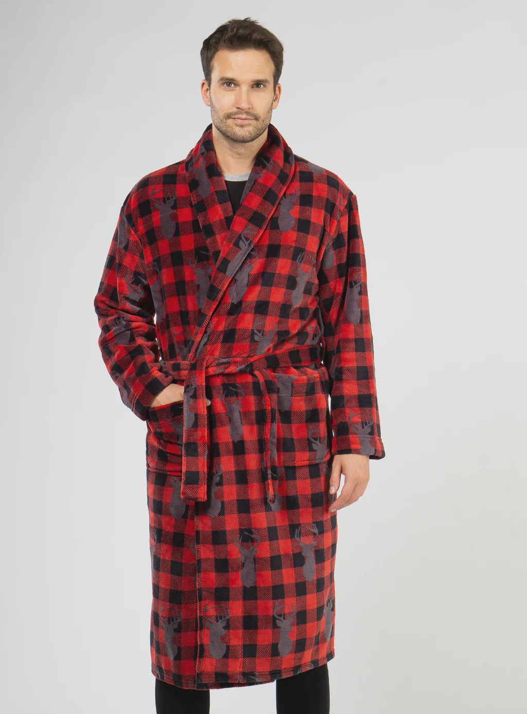 Men's | Majestic | 12826110-020 | Chalet Chic Shawl Robe | Charcoal Buck