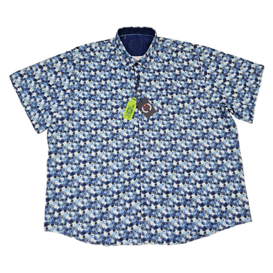 Men's | Oxford Street of London | S24OX4332 | Short Sleeve Button Down | Royal Blue Floral