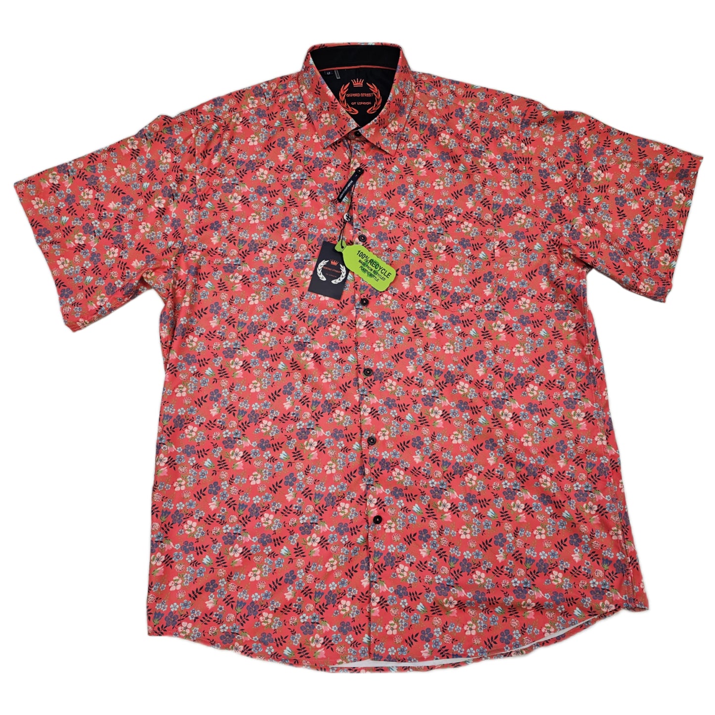 Men's | Oxford Street of London | S24OX4280 | Short Sleeve Button Down | Coral Floral