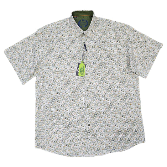 Men's | Oxford Street of London | S24OX4327 | Short Sleeve Button Down | Valley Green & Honey Floral