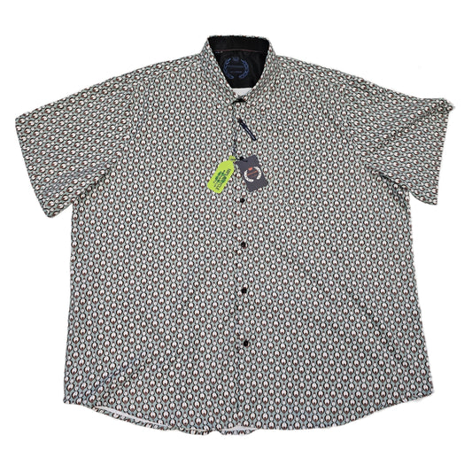 Men's | Oxford Street of London | S24OX4294 | Short Sleeve Button Down | Light Olive & Hazelnut