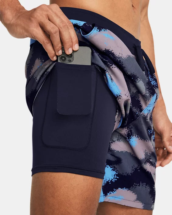 Men's | Under Armour | 1370030-410 | Expanse 2-in-1 Boardshorts | Midnight Navy / Gravel