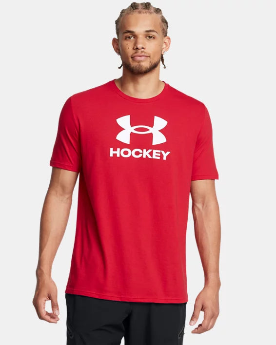 Men's | Under Armour | 1386787-600 | Hockey Short Sleeve | Red / Mod Gray