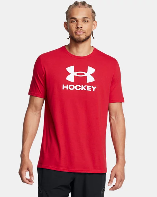 Men's | Under Armour | 1386787-600 | Hockey Short Sleeve | Red / Mod Gray