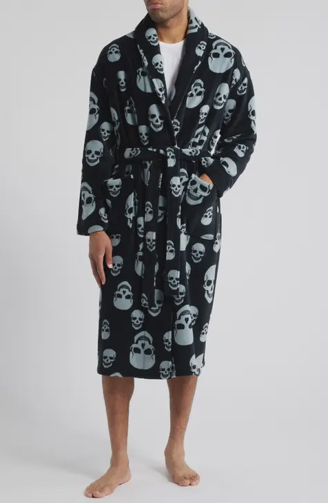 Men's | Majestic | 13024110-002 | Plush Shawl Robe | Skull