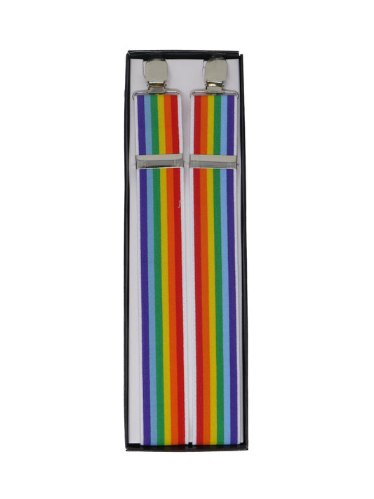 Aladdin Ties | 4-Clip  Suspenders | Rainbow