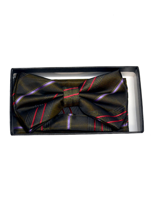 Aladdin | FANCY BOW TIE - 35 | Bow Tie / Pocket Square Set | Brown Mix