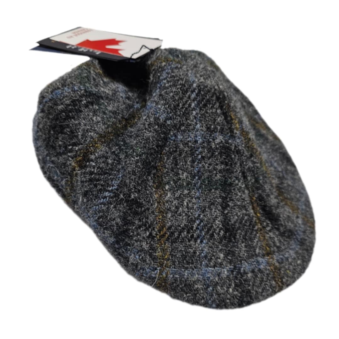 Men's | Crown Cap | 1-46689H | Harris Tweed Flat Cap Ivy | Harris Blue