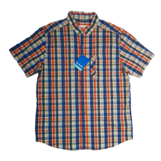 Men's | Columbia | AJ1017-441 | Decoy Rock S/S Shirt | Blue/Orange