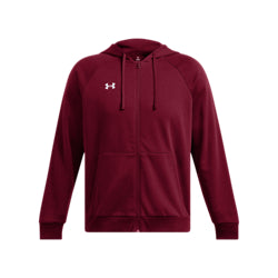 Men's | Under Armour | 1379767-625 | Rival Fleece Full-Zip Hoodie | Cardinal / White