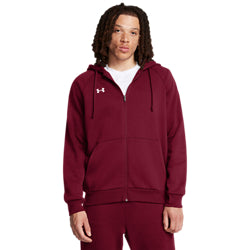 Men's | Under Armour | 1379767-625 | Rival Fleece Full-Zip Hoodie | Cardinal / White