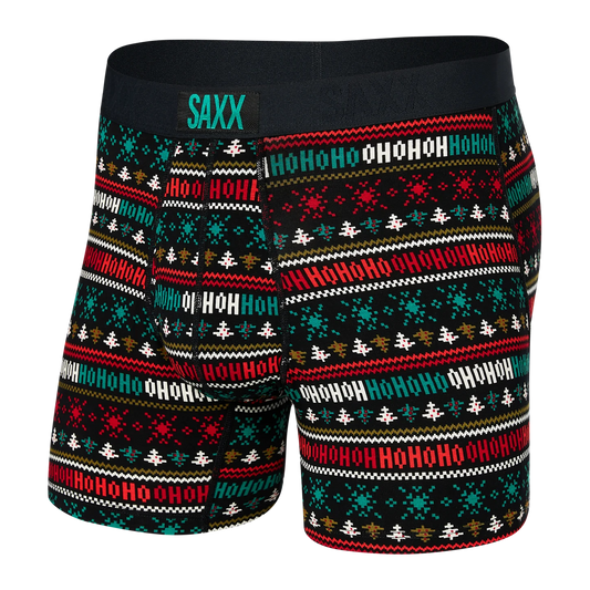 Men's | Saxx | SXBB30F | Ultra Boxer Brief Fly | Holiday Sweater / Black