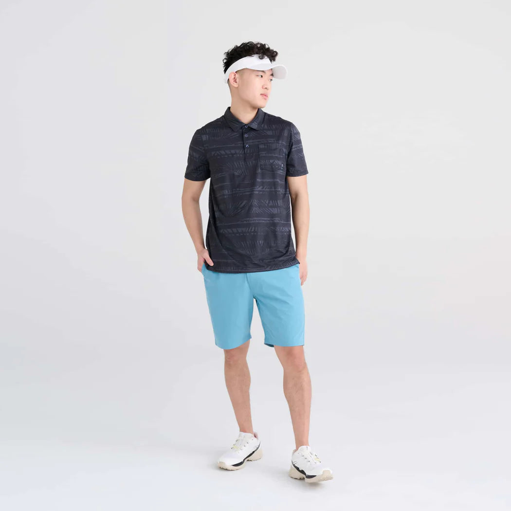 Men's | Saxx | SXPL83 | Droptemp All Day Cooling Short Sleeve Polo | Shade Stripe- Turbulence