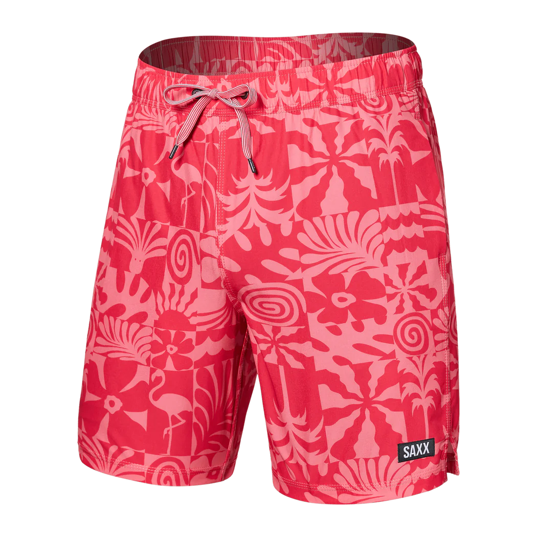 Men's | Saxx | SXSW04L | OH BUOY Swim Shorts 7" | East Coast- Hibiscus