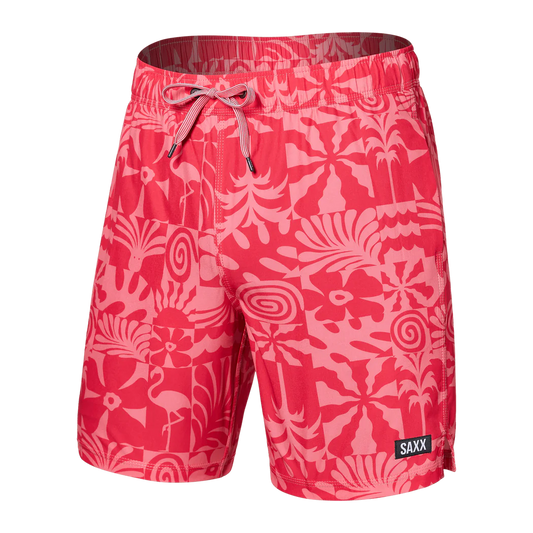 Men's | Saxx | SXSW04L | OH BUOY Swim Shorts 7" | East Coast- Hibiscus