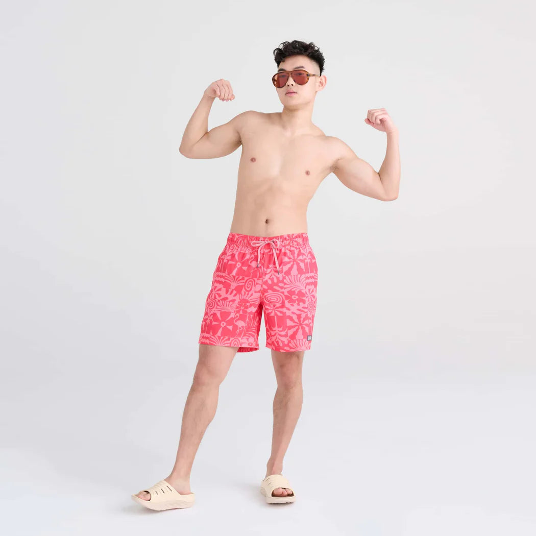 Men's | Saxx | SXSW04L | OH BUOY Swim Shorts 7" | East Coast- Hibiscus