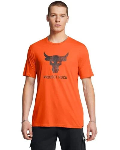 Men's | Under Armour | 1383191-800 | Project Rock Payoff Graphic Short Sleeve | Orange / Black