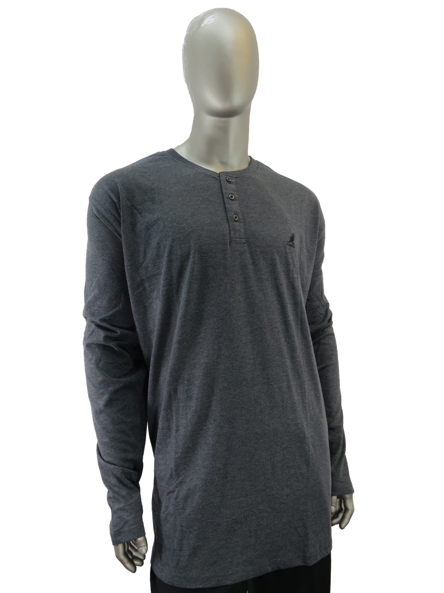 Kangol | K9140X | O/S Henley L/S | Charcoal