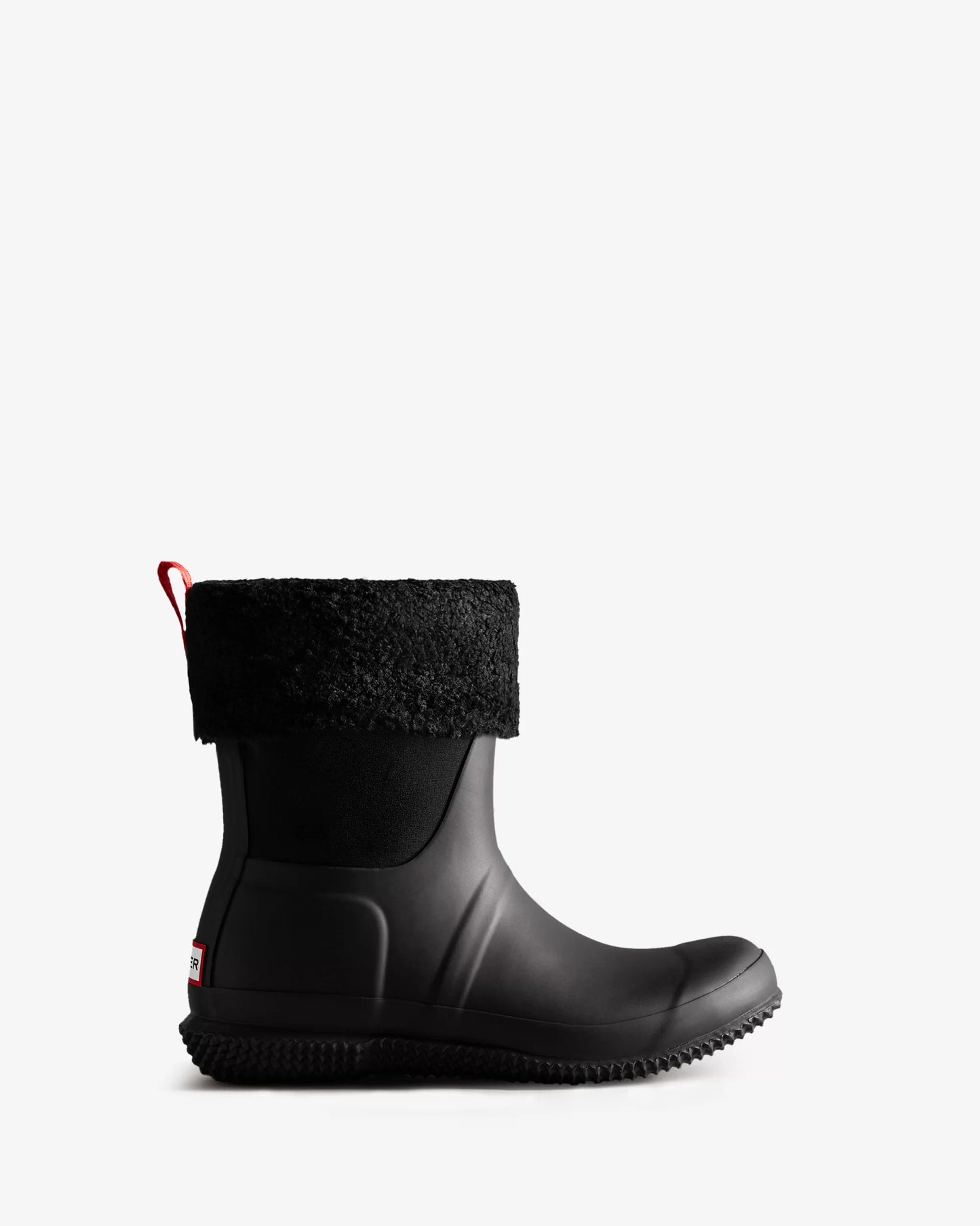 Women's | Hunter | WFT2052NRE | Women's Insulated Roll Top Vegan Shearling Boots | Black