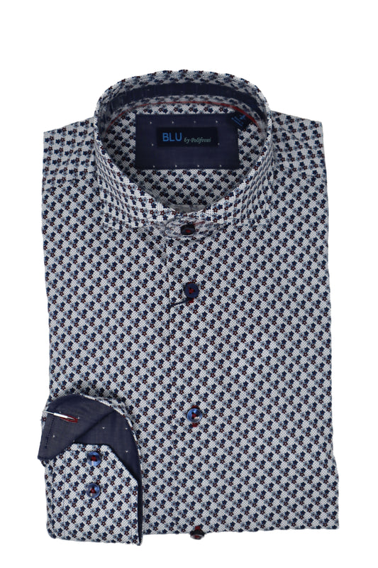 Men's | Blu by Polifroni | 2249668 | Sport Shirt | White / Flower Pattern