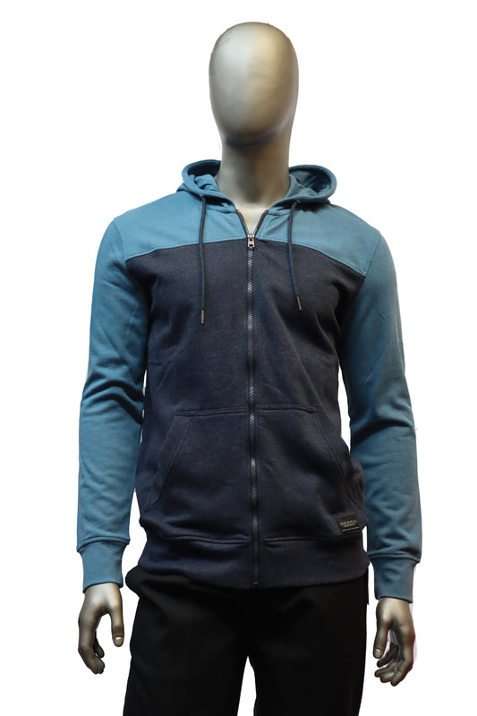 Men's | Silver Jeans | SMF215846 | Colour Block L/S Fleece Hoody | Heather Navy