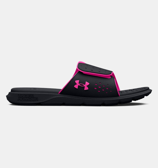 Women's | Under Armour | 3026027 | Ignite Pro Slides | Black / Rebel Pink