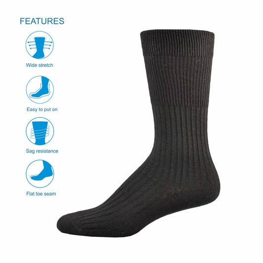 Simcan | Tender Top | Cotton Blend Mid Calf Sock | Black