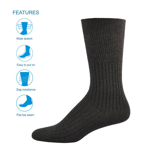 Simcan | Tender Top | Cotton Blend Mid Calf Sock | Charcoal