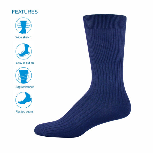 Simcan | Tender Top | Cotton Blend Mid Calf Sock | Navy