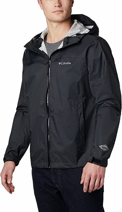 Black columbia rain jacket mens clearance