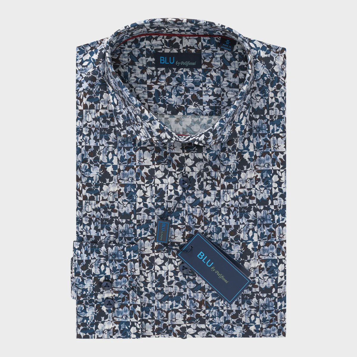 Men's | BLU By Polifroni | B2347129 | Prato2 Short Sleeve Sport Shirt | Blue