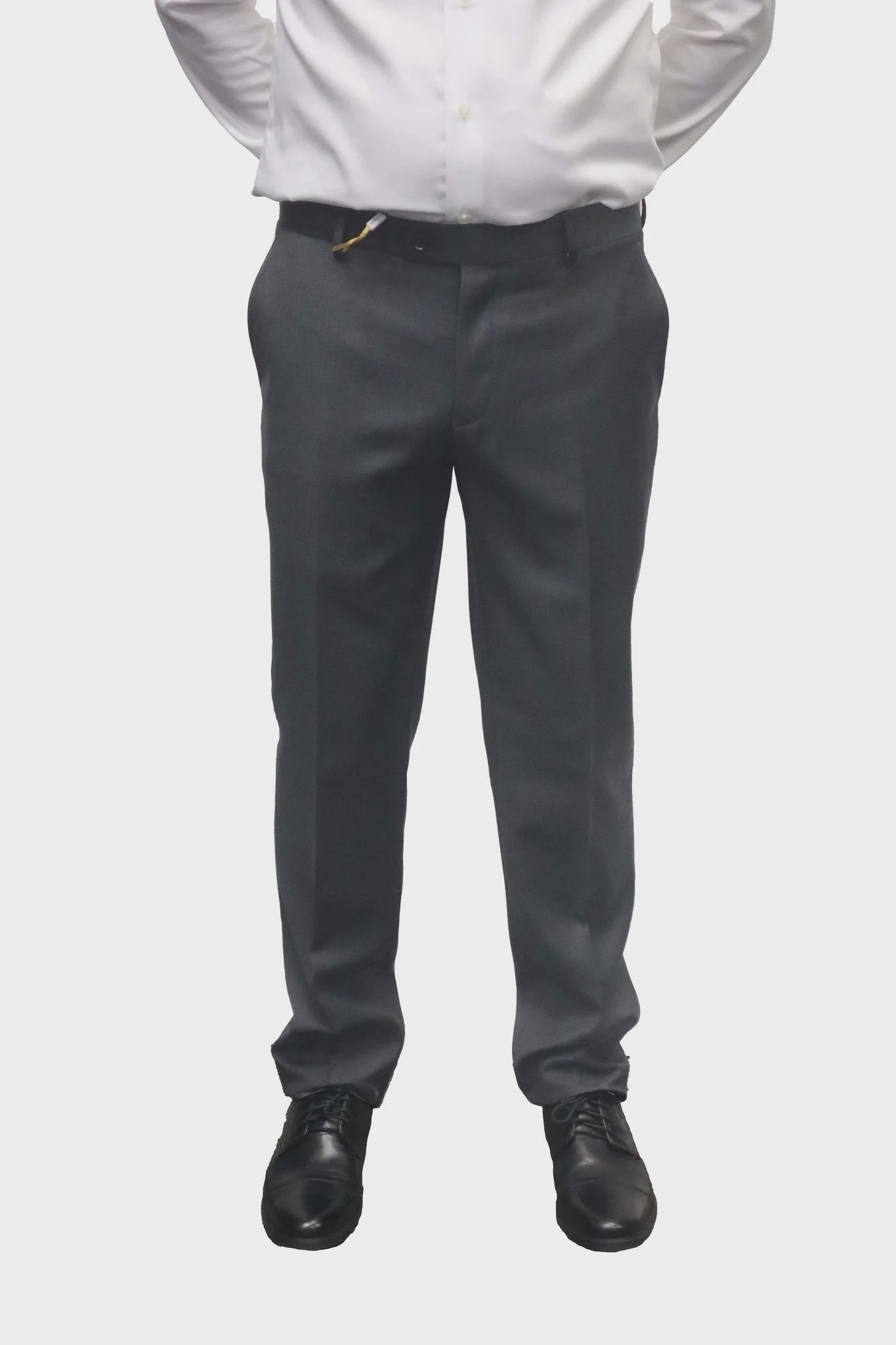 MANTONI | M46306-3 | No Pleat Wool Suit Pant | Charcoal