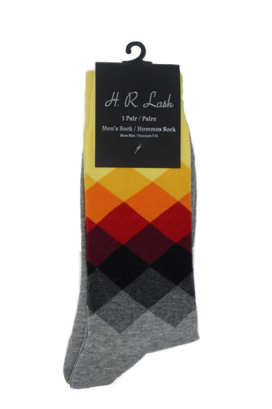 H.R. Lash | FS140 | Fun Socks | Multi Argyle/Grey