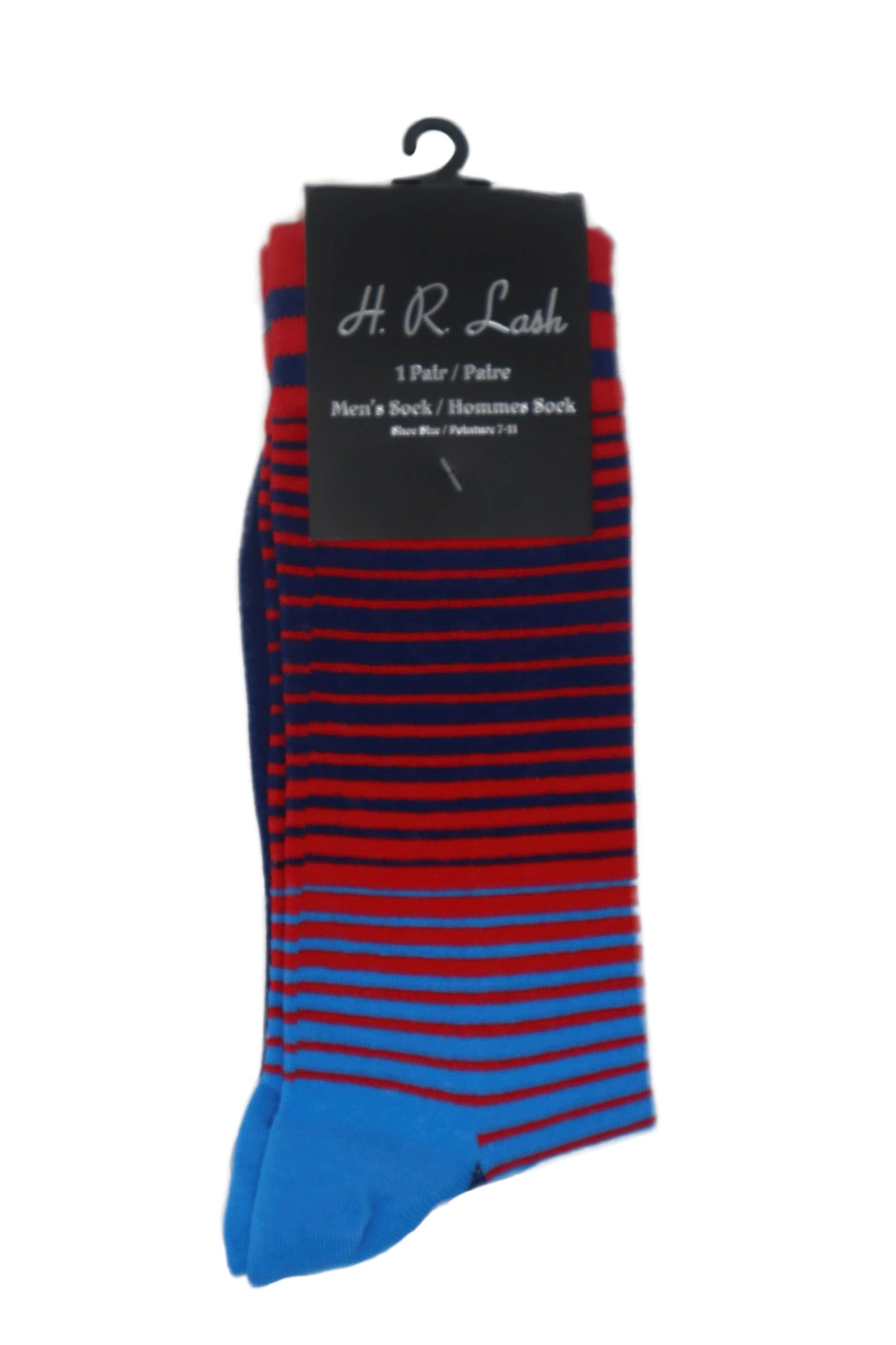 H.R. Lash | FS206 | Fun Socks | Red / Blue Stripe