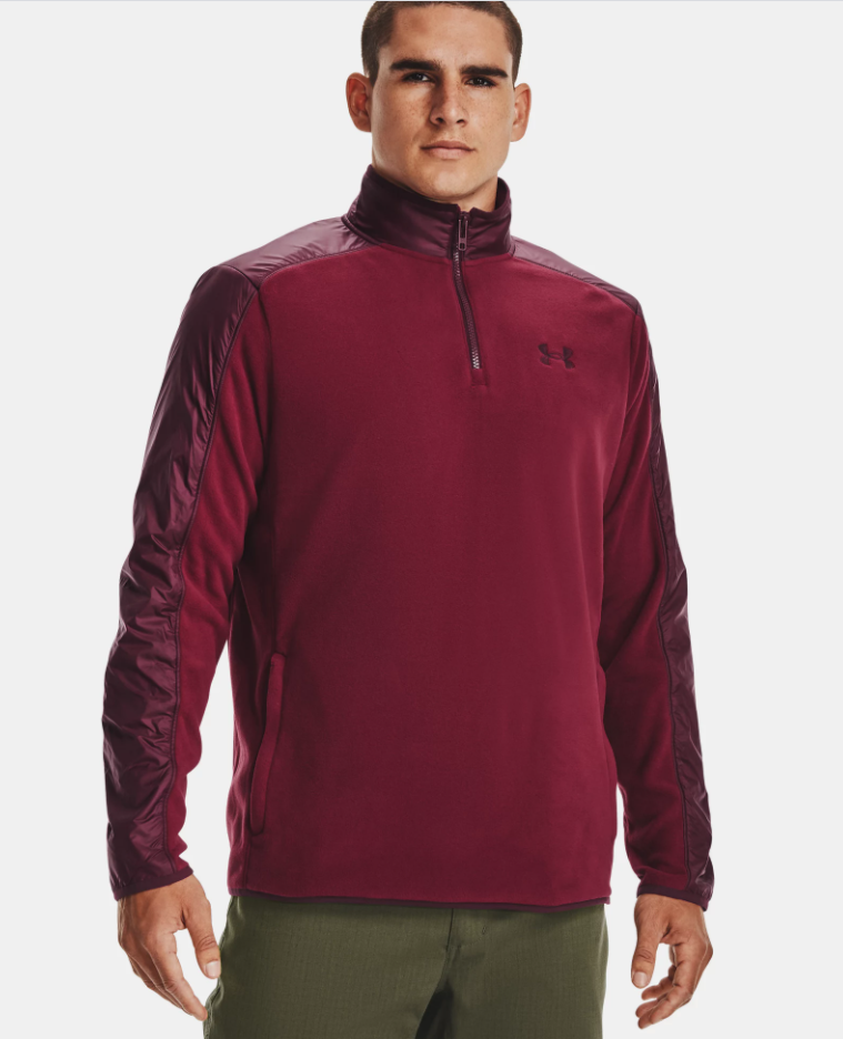 Men's | Under Armour | 1366916 | Polartec Forge ¼ Zip | League Red / Dark Maroon