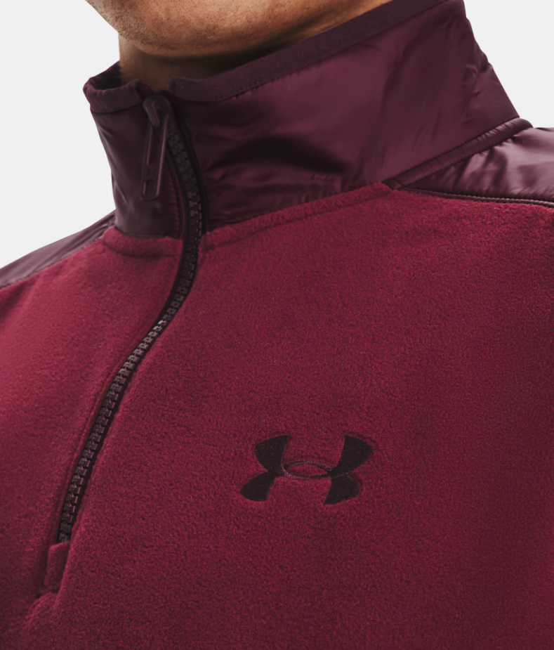 Men's | Under Armour | 1366916 | Polartec Forge ¼ Zip | League Red / Dark Maroon