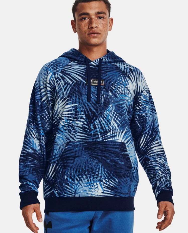 Men's | Under Armour | 1370347 | Rival Fleece Sport Palm Hoodie | Victory Blue / White