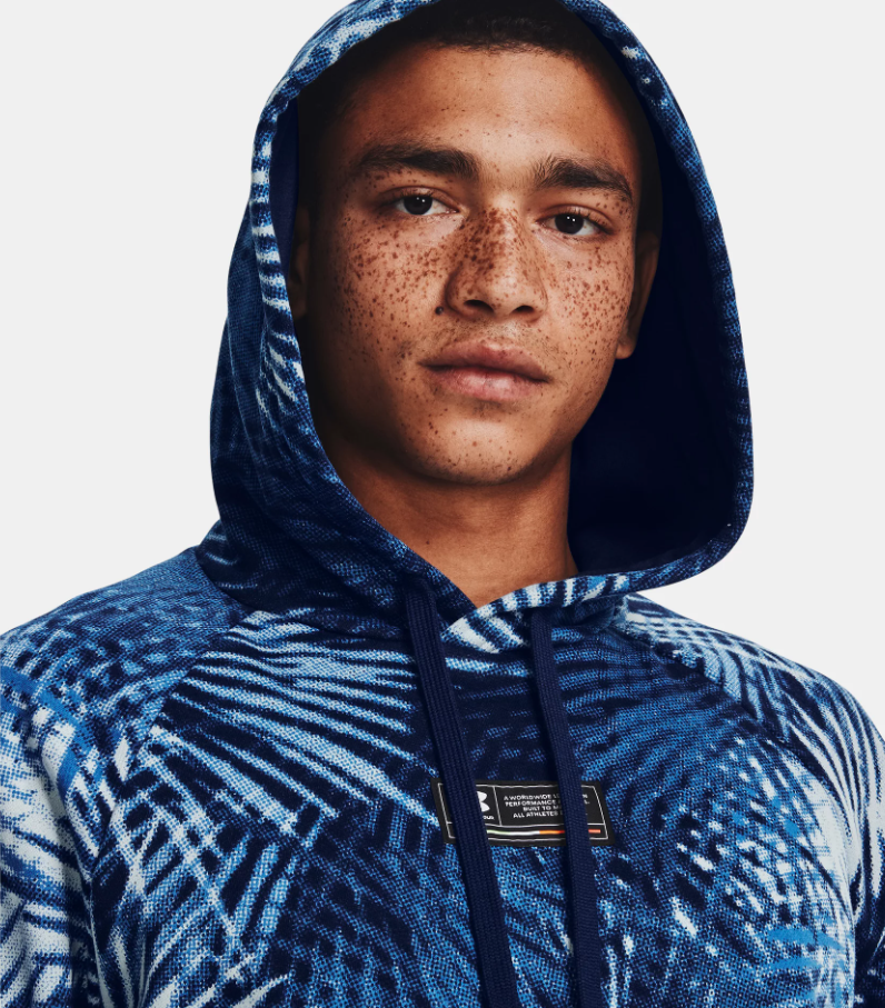 Men's | Under Armour | 1370347 | Rival Fleece Sport Palm Hoodie | Victory Blue / White