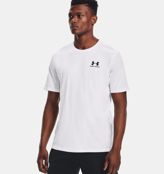 Men's | Under Armour | 1326799 | Sportstyle Left Chest Short Sleeve T-Shirt | White / Black |