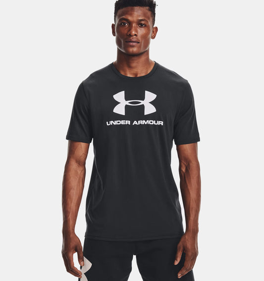 Men's | Under Armour | 1329590 | Sportstyle Logo Short Sleeve T-Shirt | Black/White